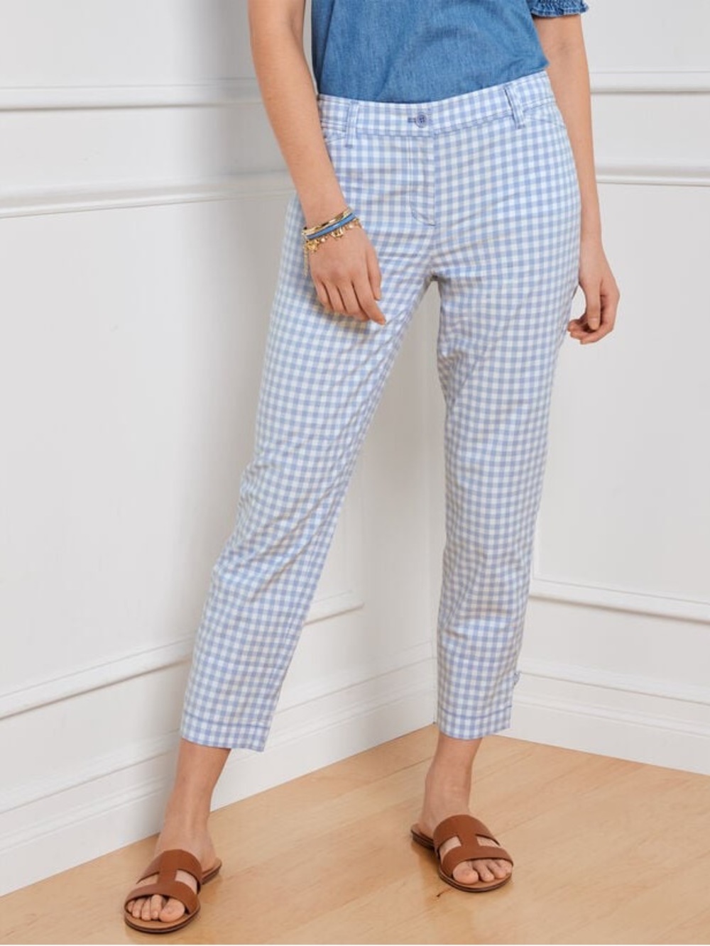 TALBOTS PERFECT CROPS - SUNRISE GINGHAM